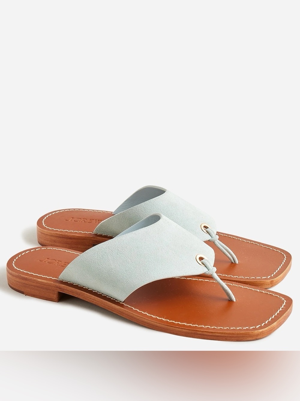 J. Crew Suede Thong Sandals Blue / Sea Green Size 8.5